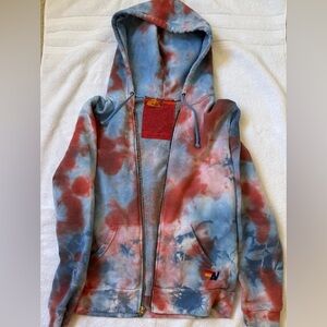 Aviator Nation tie dye zip hoodie medium